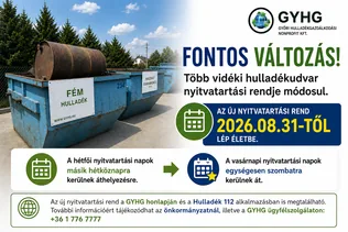  Hulladékudvar nyitvatartása borítóképe